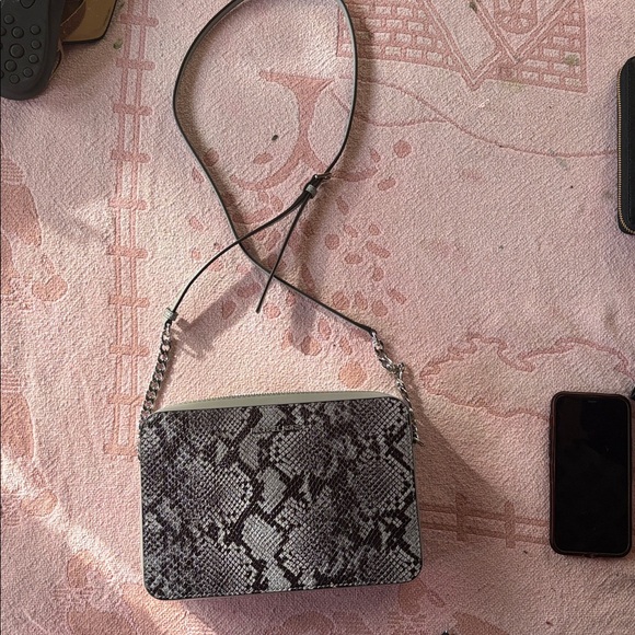 Michael Kors Black and Gray Snake Print Crossbody Bag - Picture 5 of 8